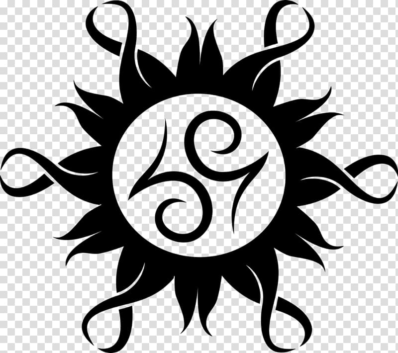 Tribal Sun Symbol with Triskelion - Free SVG Clipart Download