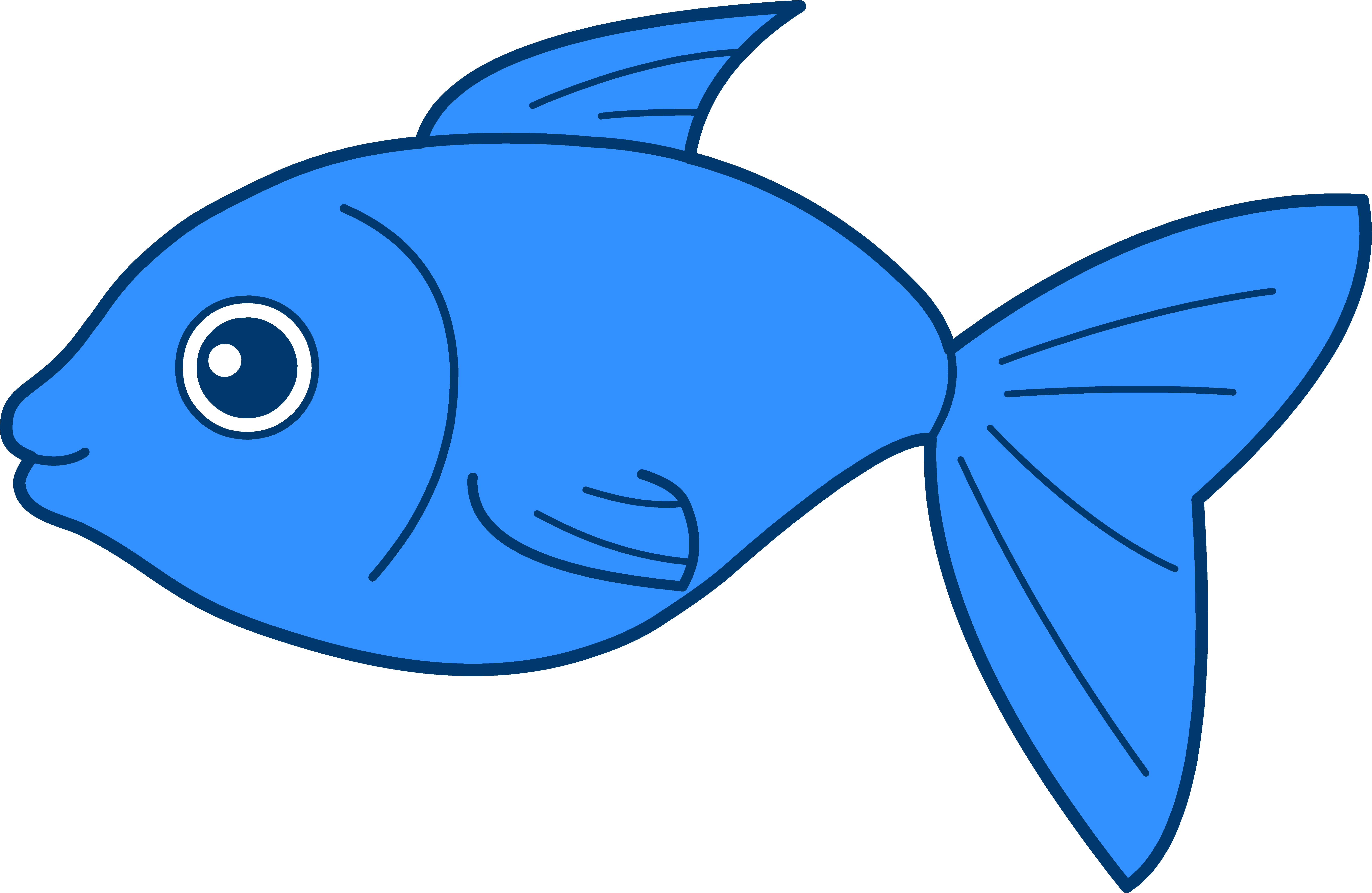 Blue Cartoon Fish Illustration - Free Vector Graphic for Kids’ Content