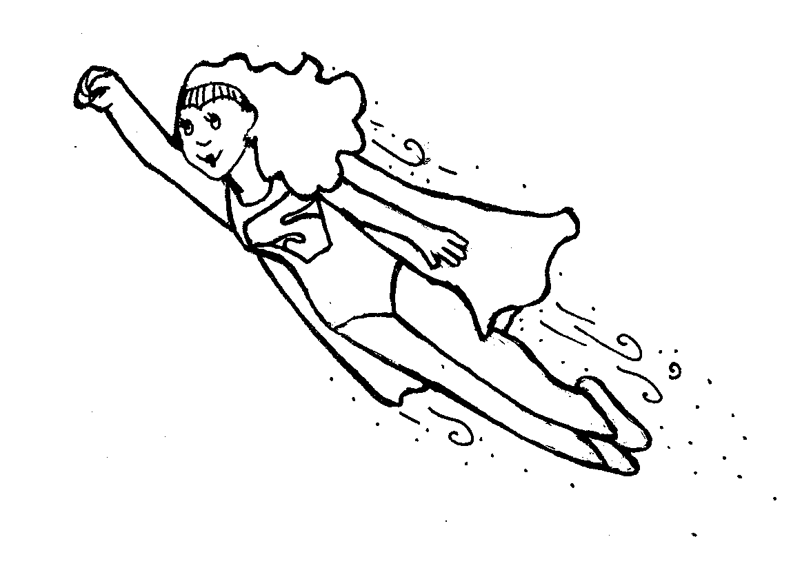 Superhero Flying Illustration - Dynamic Heroine in Action