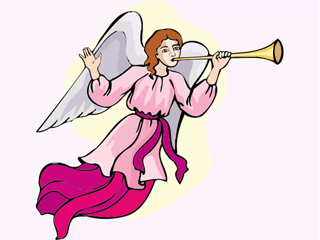 Angel Blowing Horn - Religious Illustration for Christmas or Easter