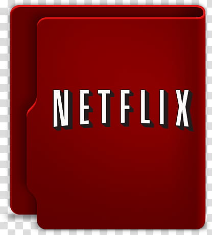 Red Netflix folder icon with white logo on transparent background