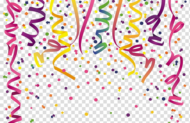 Festive Confetti & Streamers PNG - Free Download for Celebrations