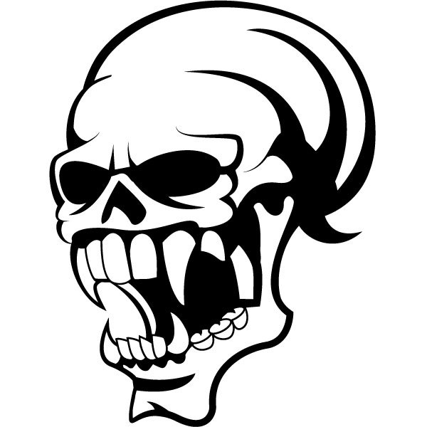 Aggressive Skull Graphic Art - Free Vector Illustration for Tattoos & Designs