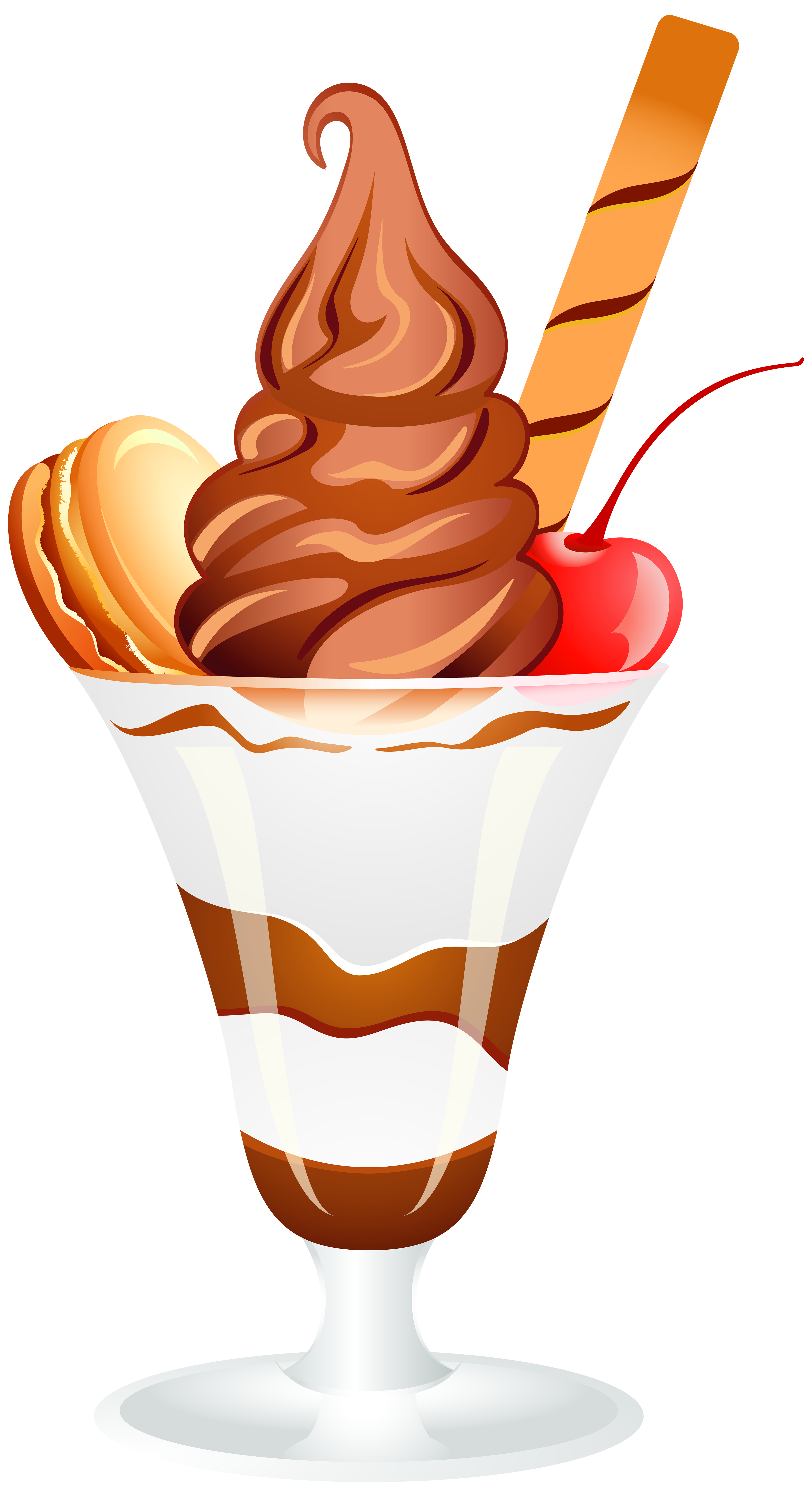 Chocolate Soft-Serve Sundae Illustration | Delicious Dessert Art