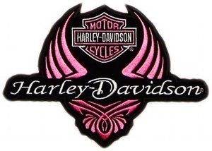 Harley-Davidson Pink Winged Logo Patch - Official Brand Emblem