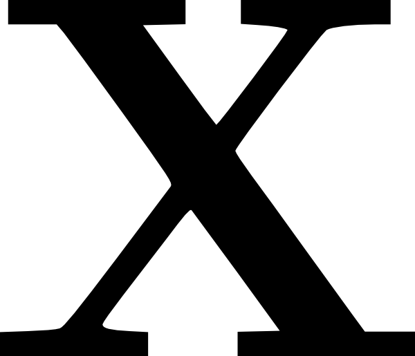 Uppercase Letter X - High-Contrast Typographic Symbol for Design & Web Use