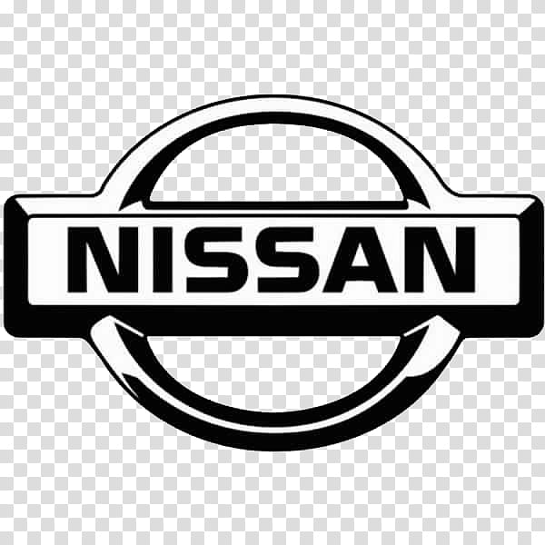 Nissan logo featuring bold black "NISSAN" text inside a rectangular bar with a circular emblem on transparent background.