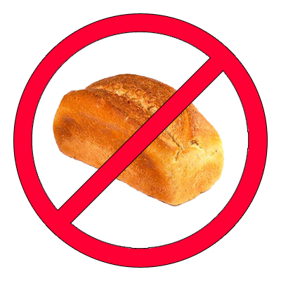 No Bread Symbol - Gluten-Free, Low-Carb, or Dietary Restriction Indicator