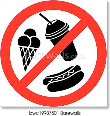 No Food or Drink Sign - Prohibition Symbol for Public Areas