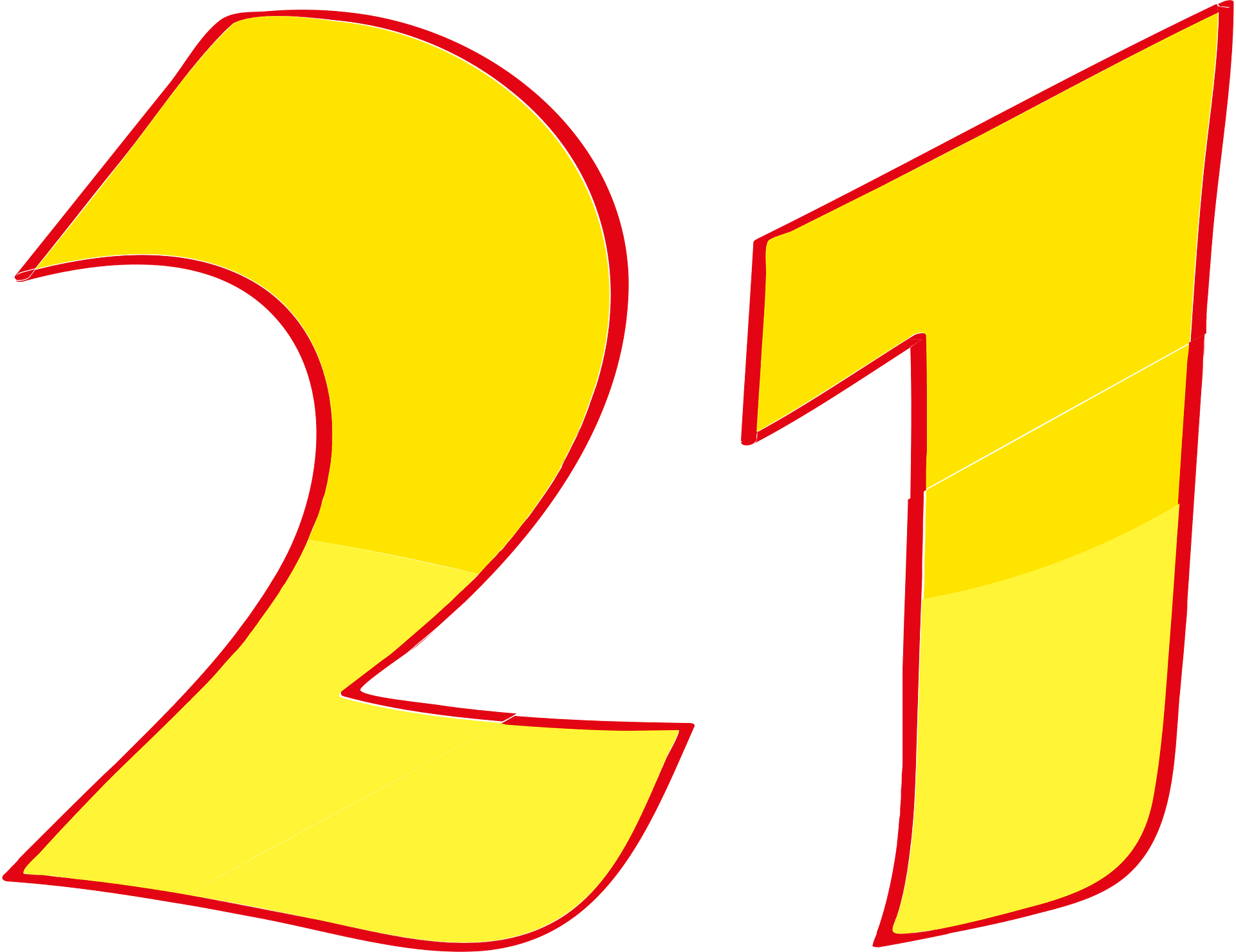 Number 21 PNG Transparent Images Free Download