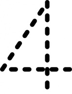 Tracing Number 4 Worksheet - Printable Learning Aid for Kids