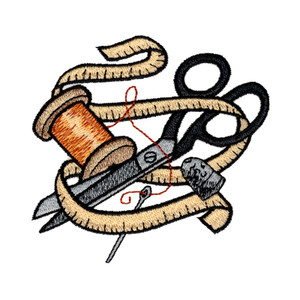 Sewing Tools Embroidery Illustration - Craft & Tailoring Icon