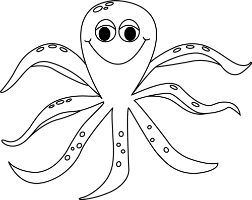 Cute Octopus Coloring Page - Free Printable Marine Animal Illustration