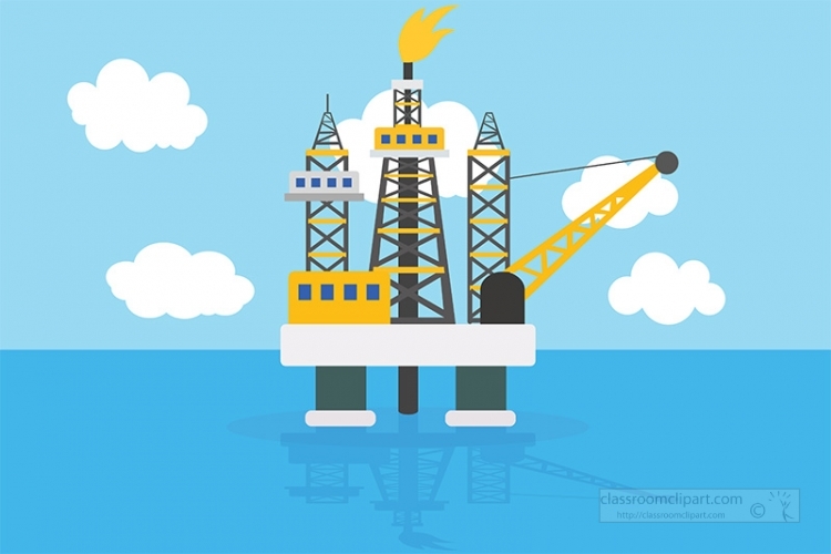 Offshore Oil Rig Platform - Illustration of Marine Energy Infrastructure