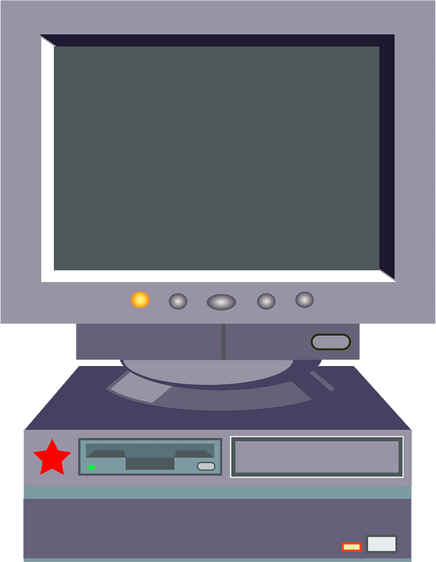 Illustration Of A Retro Personal Computer Stock Illustration Clip Art