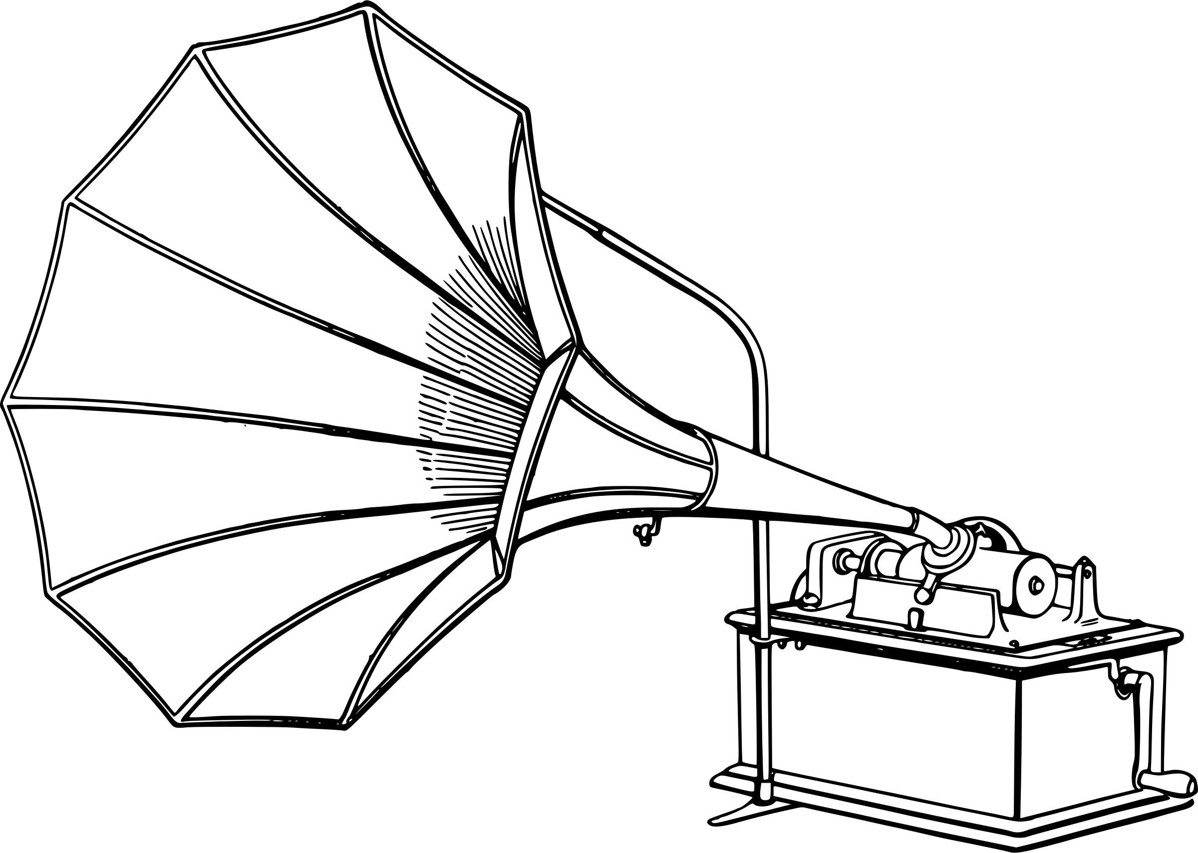 Classic Phonograph Illustration - Historical Audio Technology