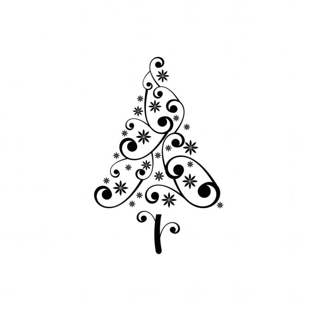 Elegant Ornamental Christmas Tree Vector Illustration