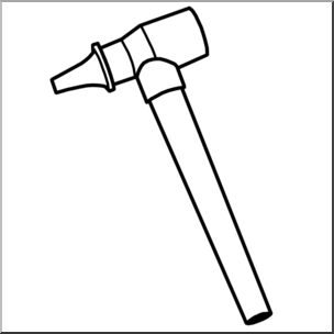 Line drawing of a medical otoscope used for examining the ear canal and eardrum.