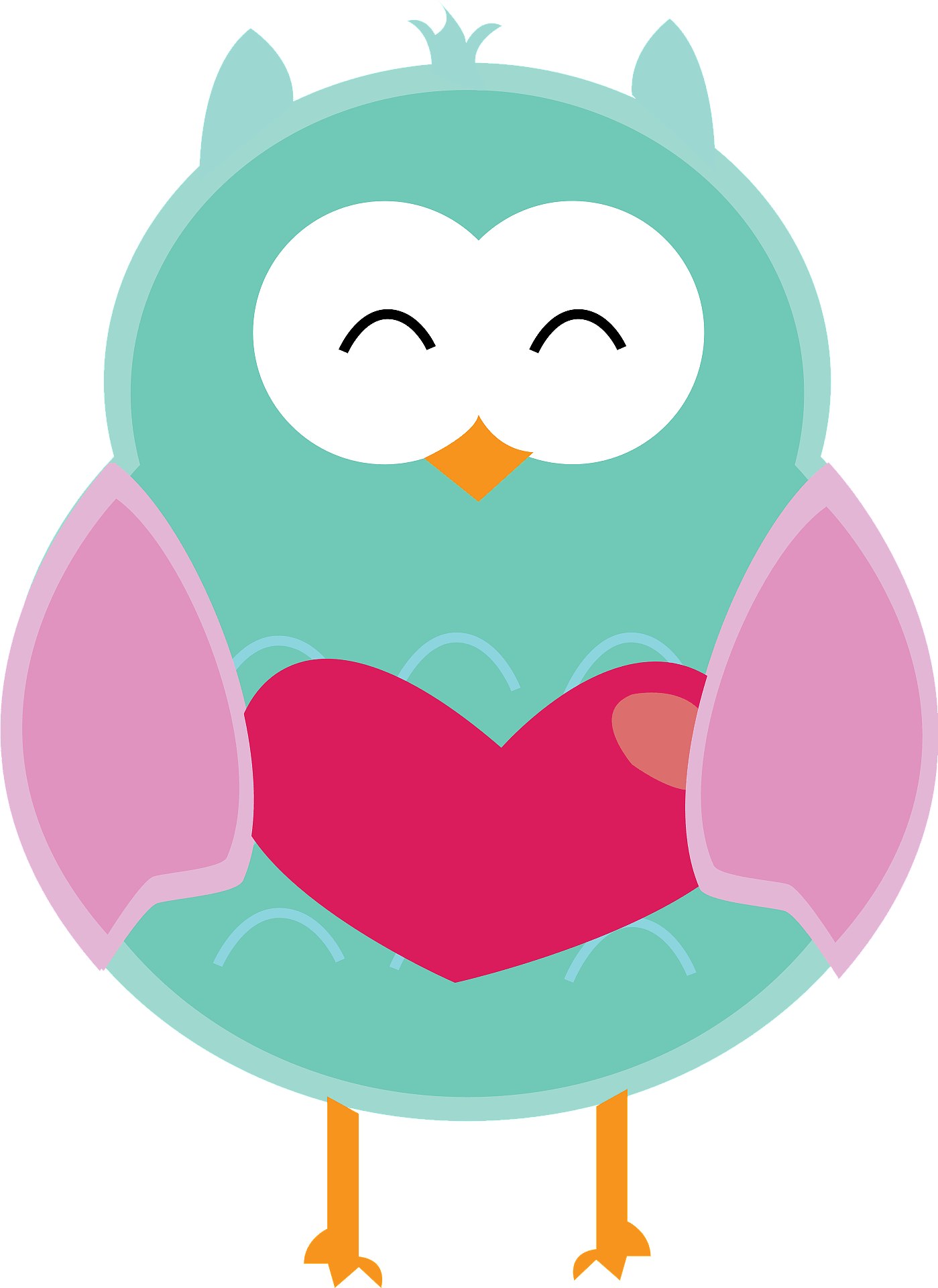 owl hearts - Clip Art Library
