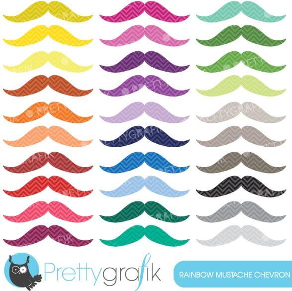 Rainbow Mustache Chevron Clipart - Free & Premium Vector Graphics