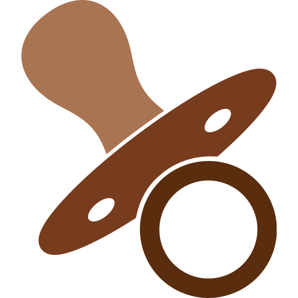 Brown Pacifier Illustration - Baby Soother Graphic for Parenting Resources
