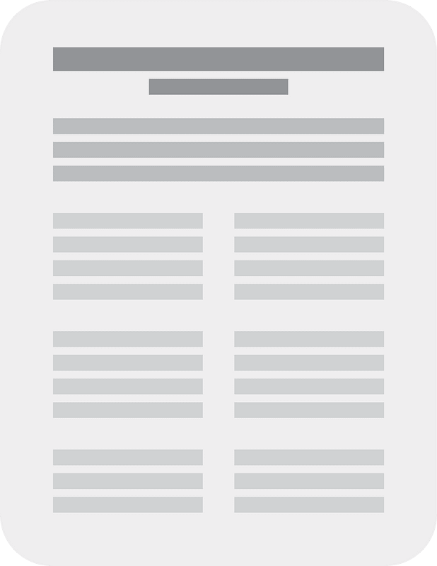 Generic placeholder document layout with header, title, and two-column text sections.