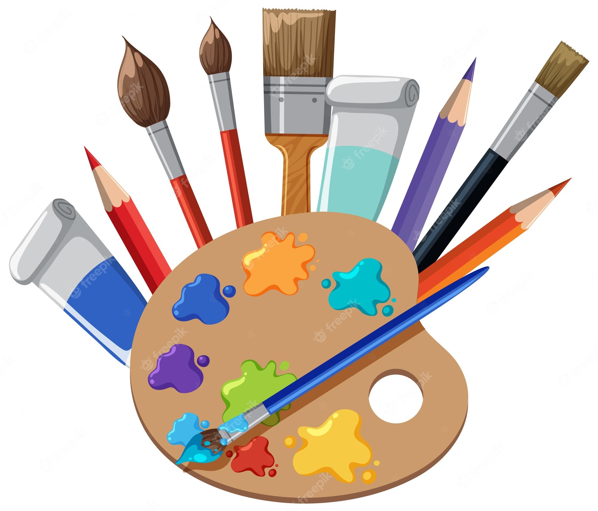 Paint Brush With Red Paint Vector Illustration Free SVG Clip Art 