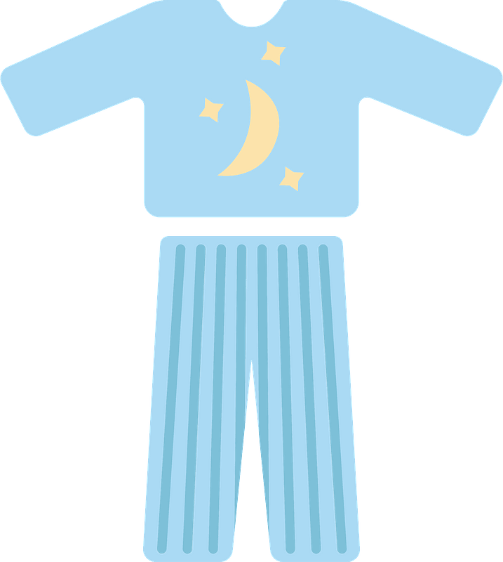 Pajama Clipart PNG Images, Blue Love Simple Long Sleeve Casual - Clip ...