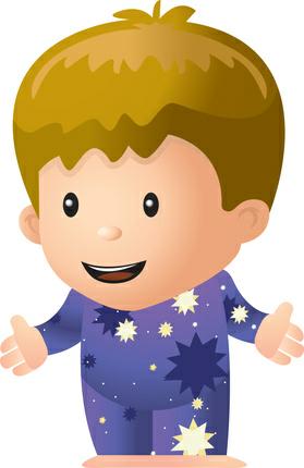Happy Boy in Starry Pajamas - Free Illustration for Kids’ Content