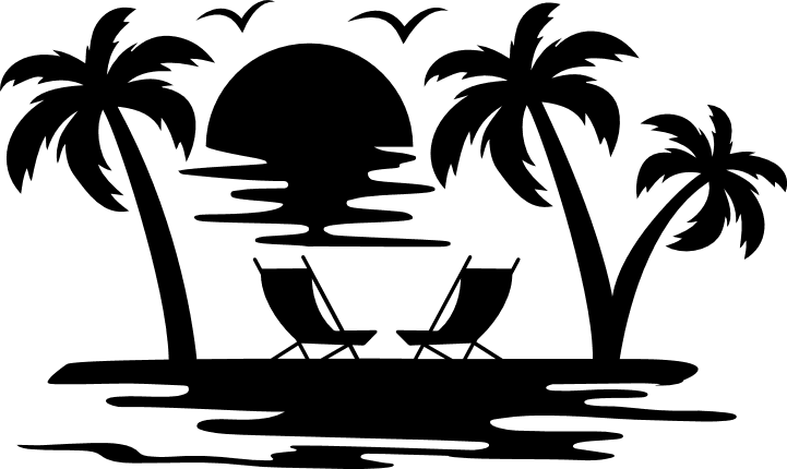 Palm Trees Beach With Adirondack Chairs Svg Palm Trees Svg Sunset The