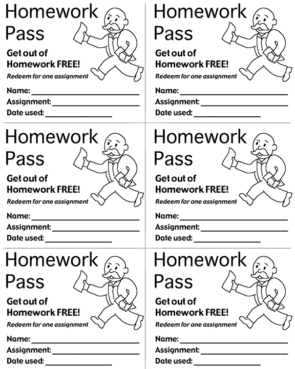 homework pass clipart