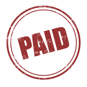 Red circular stamp with the word "PAID" in bold, uppercase letters, indicating payment confirmation.