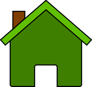 Home Icon - Green House Graphic for Websites and Apps