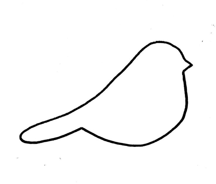 Simple black outline of a stylized bird in profile on white background, suitable for crafts or design templates.