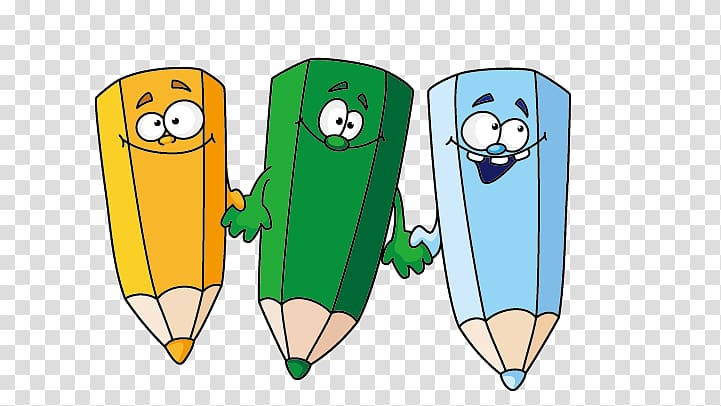 Friendly Cartoon Pencils Illustration for Education & Creativity