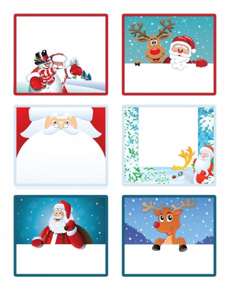 Free Printable Christmas Label Templates - Santa, Reindeer & Snowman Designs