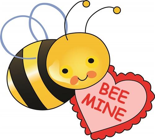 Funny Valentines Day Card Bee Mine Calligraphy Hand Lettering Clip Art Library