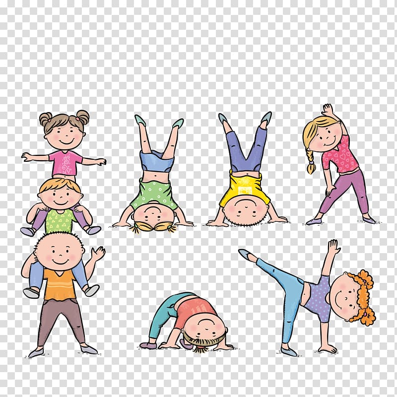 Fun Kids Yoga & Gymnastics Poses - Free Illustration for Educational Use