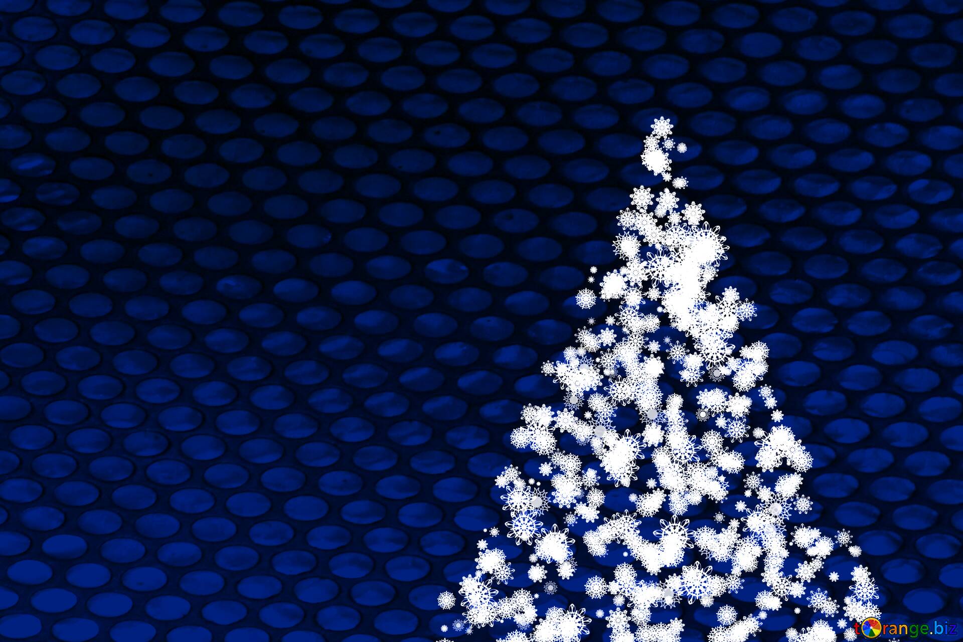 Snowflake Christmas Tree Wallpaper - Festive Blue Holiday Design