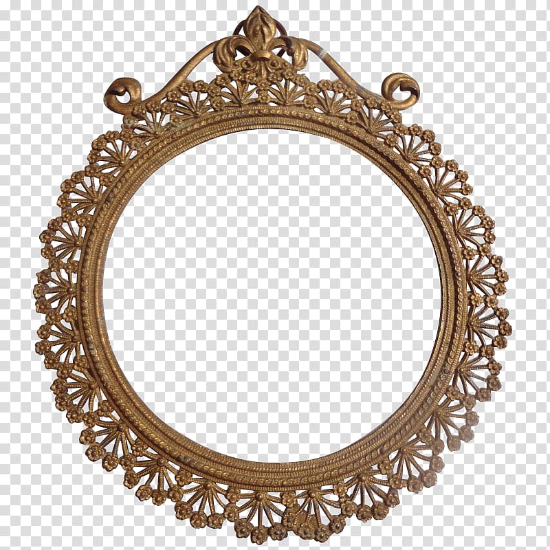 Vintage Gold Ornate Circular Frame - Elegant Decorative Mirror or Picture Frame