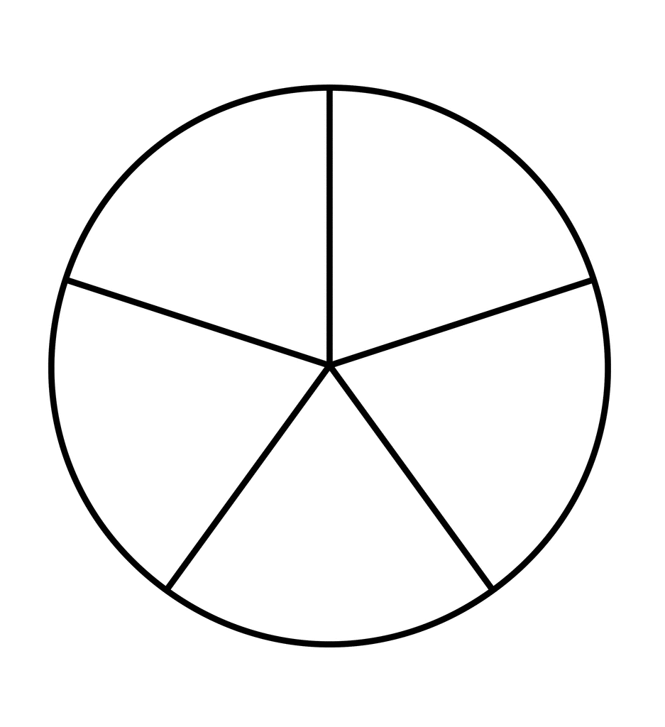 Five-Segment Circle Diagram - Geometric Illustration for Education & Design