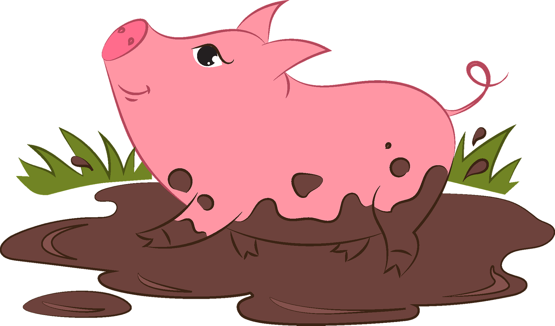 Cute Pig In Mud Free Illustration For Kids Content Farm Themes Cute Pig In Mud Free Illustration For Kids Content Farm Themes