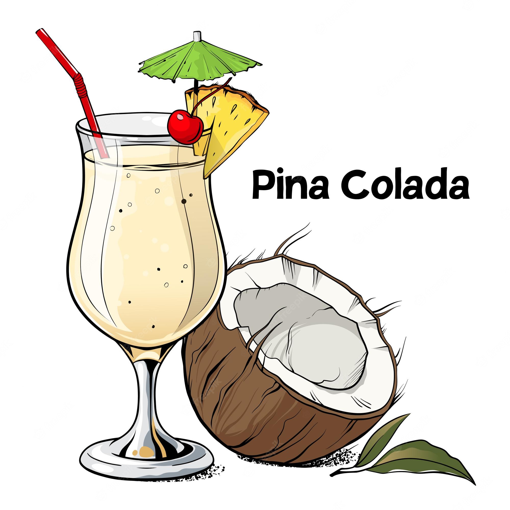 garnished-pina-colada-cocktail-isolated-on-white-stock-vector-clip