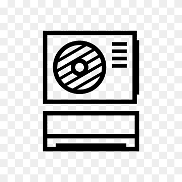 Line icon depicting a split-type air conditioner with outdoor and indoor units.