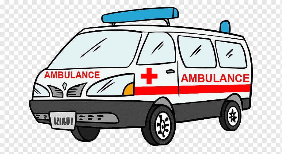 Ambulance Illustration - Medical Emergency Vehicle Clipart