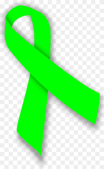 A bright lime green awareness ribbon symbolizing mental health, lymphoma, or liver disease advocacy.