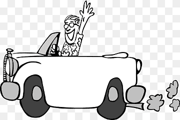 Happy Driver in Classic Convertible - Free Illustration