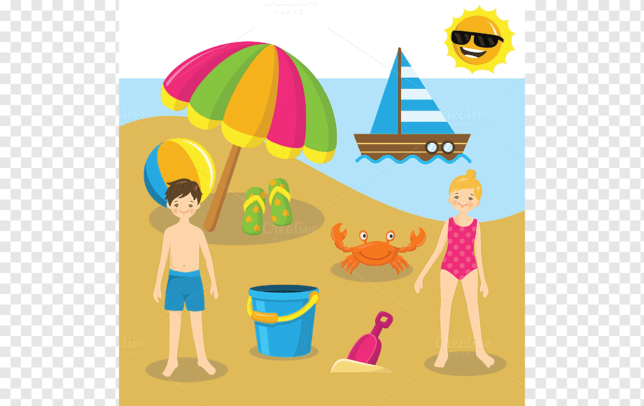 Beach Fun for Kids - Summer Playtime Illustration