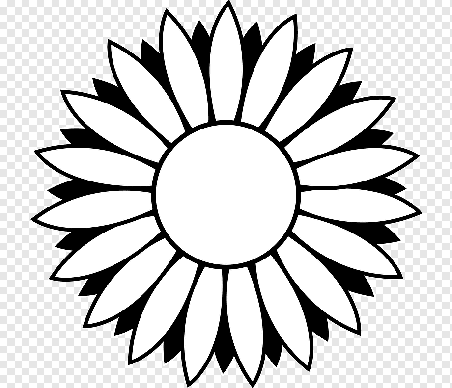 Printable Sunflower Coloring Page - Free Black & White Floral Illustration