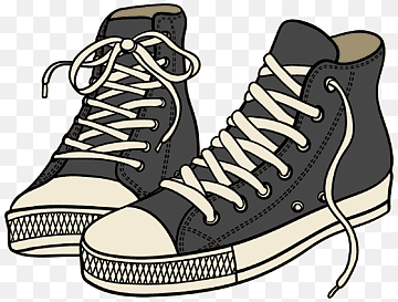Classic black high-top sneakers with white laces, rubber toe cap, and textured sole-illustrated in clean vector style.